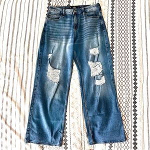 Hollister Distressed Wide-Leg Jeans